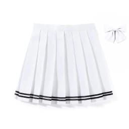New Summer Women Girls Stripe Skirt 2025 High Waist Student Black Pleated Skirts Women Cute Sweet Girls Dance Mini Skirt XS-3XL