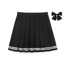 New Summer Women Girls Stripe Skirt 2025 High Waist Student Black Pleated Skirts Women Cute Sweet Girls Dance Mini Skirt XS-3XL