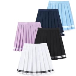 New Summer Women Girls Stripe Skirt 2025 High Waist Student Black Pleated Skirts Women Cute Sweet Girls Dance Mini Skirt XS-3XL