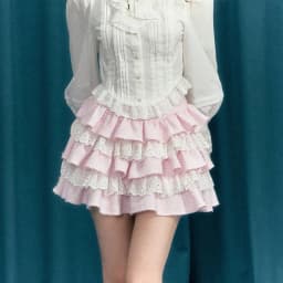 Gaono Lolita Kawaii Skirt Women Teen Girl Sweet Cute Ruffle Layered Mini Skirt Y2K High Waist Lace Cake Skirts Streetwear