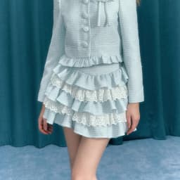 Gaono Lolita Kawaii Skirt Women Teen Girl Sweet Cute Ruffle Layered Mini Skirt Y2K High Waist Lace Cake Skirts Streetwear