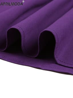 Purple Office OL Casual Women Summer Midi Long Skirt Solid Elegant Faldas Pinup High Waist A Line 50s Swing Skirts Streetwear
