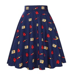Purple Office OL Casual Women Summer Midi Long Skirt Solid Elegant Faldas Pinup High Waist A Line 50s Swing Skirts Streetwear