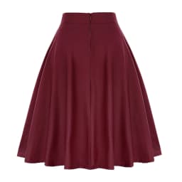 Purple Office OL Casual Women Summer Midi Long Skirt Solid Elegant Faldas Pinup High Waist A Line 50s Swing Skirts Streetwear