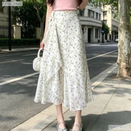 Wrap Up Chic Korea Clothes Women Cute Girls Floral Robe Holiday Beach Date High Waist Retro Vintage One-Piece Lace-Up Skirts
