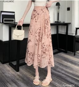 Wrap Up Chic Korea Clothes Women Cute Girls Floral Robe Holiday Beach Date High Waist Retro Vintage One-Piece Lace-Up Skirts