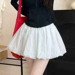 Red Petal Hem Bloom Skirt Women Summer Lightweight High Waist Flattering Fit Anti-Slip Lining Petite A-Line Mini Flowy Skirt