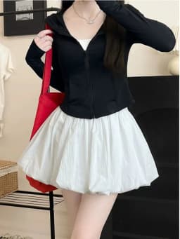 Red Petal Hem Bloom Skirt Women Summer Lightweight High Waist Flattering Fit Anti-Slip Lining Petite A-Line Mini Flowy Skirt