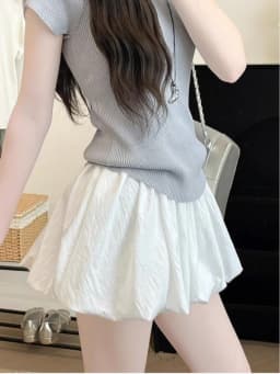 Red Petal Hem Bloom Skirt Women Summer Lightweight High Waist Flattering Fit Anti-Slip Lining Petite A-Line Mini Flowy Skirt