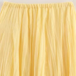 HXAO Pleated Long Skirt Woman Spring Summer Elegant Women's Skirts Fairy Tulle Midi Skirt High Waist Ruffled Yellow Skirt 088