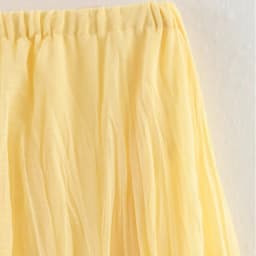 HXAO Pleated Long Skirt Woman Spring Summer Elegant Women's Skirts Fairy Tulle Midi Skirt High Waist Ruffled Yellow Skirt 088