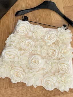Women's Apricot A-line Skirt Vintage 90s Aesthetic Y2k 3D Floral Skirts Harajuku Korean Mini Skirts 2000s Cutecore Clothes 2024