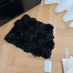 Women's Apricot A-line Skirt Vintage 90s Aesthetic Y2k 3D Floral Skirts Harajuku Korean Mini Skirts 2000s Cutecore Clothes 2024