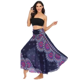 Bohemian Fashion Skirts Roupas Saia New Sexy Woman Long Jupe Boho Flowers Elastic Waist Women Skirt Faldas Bottom Women Clothes