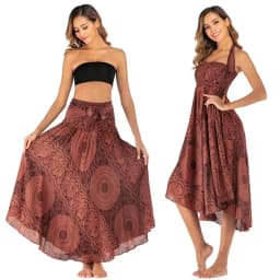 Bohemian Fashion Skirts Roupas Saia New Sexy Woman Long Jupe Boho Flowers Elastic Waist Women Skirt Faldas Bottom Women Clothes