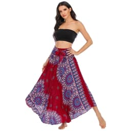 Bohemian Fashion Skirts Roupas Saia New Sexy Woman Long Jupe Boho Flowers Elastic Waist Women Skirt Faldas Bottom Women Clothes