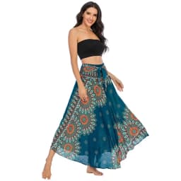 Bohemian Fashion Skirts Roupas Saia New Sexy Woman Long Jupe Boho Flowers Elastic Waist Women Skirt Faldas Bottom Women Clothes