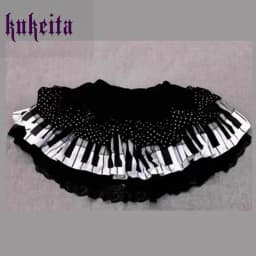 Kukeita Harajuku Y2k Punk Piano Key Wave Dot Lace Skirt Japanese Gothic Lolita Kawaii Cake Skirt Fairy Grunge Y2k Women Skirts