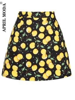 Cotton Y2K Summer Mini Skirts Women Harajuku Pencil Beach Streetwear Vintage Black Floral Print Short A Line Skirt Falda Corta