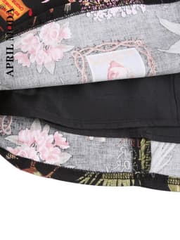 Cotton Y2K Summer Mini Skirts Women Harajuku Pencil Beach Streetwear Vintage Black Floral Print Short A Line Skirt Falda Corta