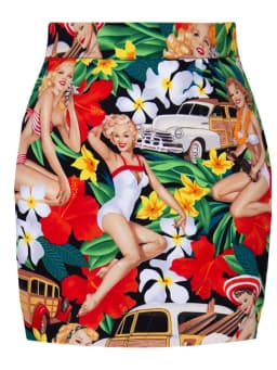 Cotton Y2K Summer Mini Skirts Women Harajuku Pencil Beach Streetwear Vintage Black Floral Print Short A Line Skirt Falda Corta