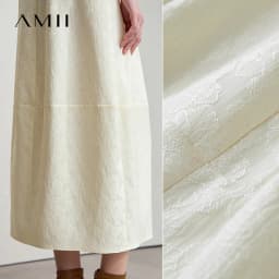 AMII 2026 New Arrival Autumn Quiet Luxury Style Women Skirts Elastic Waistband Loose Elegant Solid Lantern Dress 12523032