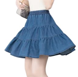 Korean sexy mini Pleated Skirt Y2K Clothes Women Summer Ruffle High Waist Jeans Skirt 2026 New Brand Cotton Denim Skirt Fashion