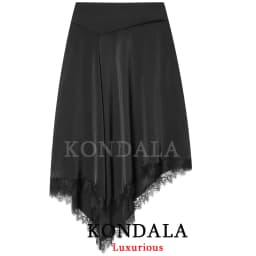 KONDALA Trend Sexy Chic Women Asymmetrical Skirt Solid Lace Zipper Skirt New Fashion 2026 Spring Holiday Party Night Out Skirt
