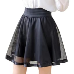 Summer New Elastic High Waist Skirt Women All-match A Line Shaggy Short Skirt Black Mesh Lace Pleated Pure Color Young Fashion