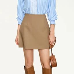 Casual short skirt women's high-waisted trouser spring and summer new commuter slim straight suit A-shaped trouser skirt