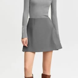 Casual short skirt women's high-waisted trouser spring and summer new commuter slim straight suit A-shaped trouser skirt