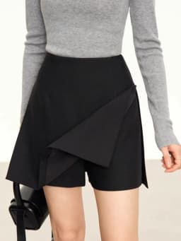 Casual short skirt women's high-waisted trouser spring and summer new commuter slim straight suit A-shaped trouser skirt