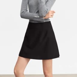 Casual short skirt women's high-waisted trouser spring and summer new commuter slim straight suit A-shaped trouser skirt