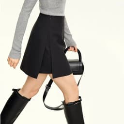Casual short skirt women's high-waisted trouser spring and summer new commuter slim straight suit A-shaped trouser skirt