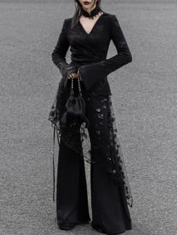 Harajuku Women Fairy Gauze Glitter Skirts See Through Irregular Bandage Skirt Vintage Grunge Trendy Mujer Faldas Y2k Aesthetic