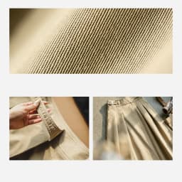 Maden Women's Khaki Pleated A-Line Skirt High-Waist Flared Cotton Half Skirt Big Swing Casual Spring Retro Style