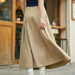 Maden Women's Khaki Pleated A-Line Skirt High-Waist Flared Cotton Half Skirt Big Swing Casual Spring Retro Style