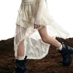 Gothic Vintage Black Midi Skirt Aesthetics Y2k Lace Irregular Skirt French Style Elegant Casual Skirt Woman Design Chic