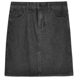 Slimming A-Line  Denim Skirt for Women High Waist Korean Style Commute Pure Color Zipper Design Half Body Skirt