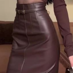 Autumn Sexy Pencil Skirt Women Fashion PU Leather Skirt Office Lady Slim High-Waisted Bag Hip Midi Skirts Party Club Jupe 717A