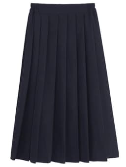 Japanese Preppy Style Women Elastic Waist Long Midi Skirt Ladies Fashion Party Skirt Female Pleated Girls School Uniform Skirt
