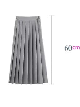 Japanese Preppy Style Women Elastic Waist Long Midi Skirt Ladies Fashion Party Skirt Female Pleated Girls School Uniform Skirt