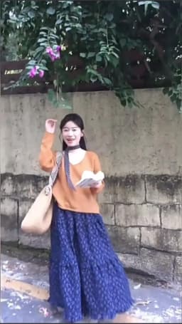 New Elegant Dark Blue Floral Women High-Waisted Retro Blue Floral Skirt Female A-line Skirt Casual Lazy Wind Long Skirt