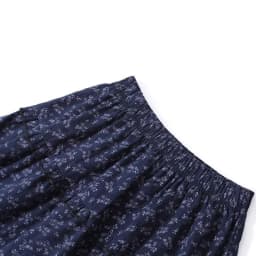 New Elegant Dark Blue Floral Women High-Waisted Retro Blue Floral Skirt Female A-line Skirt Casual Lazy Wind Long Skirt