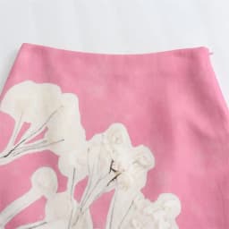 Women's Fashion 2026 Linen Blended Pencil Skirt High Waist Zipper Contrasting floral Printed Hem Slit Female Midi Skirt
