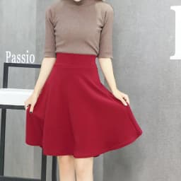 55cm Long Skirt Women's High Waist Knee Sun Half Skirt Fashion Versatile Black Casual Clothing Fluffy Pleated Skirts No Shorts