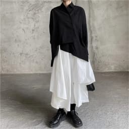 Gothic Frosty Irregular Skirts Pants Women High Waist Solid White Black Brown Long Pleated Skirts 2022 Korean Hip Hop Streetwear