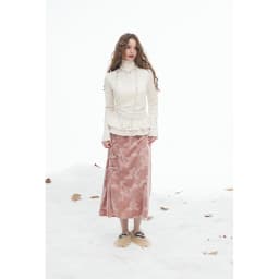 ELFSACK New Oriental Style Velvet Midi Skirt Autumn Winter A Line Jacquard Frog Buttons Elegant Soft Female Skirt