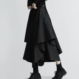 Black Skirts Woman Japanese Gothic Irregular High Waist Pleated Skirt Pants for Women Vintage Solid Cargo Skirts Female