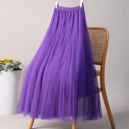 Elegant Tulle Skirts For Women High Waist Mesh Pleated Skirt Korean Fashion Elastic Waist All Match A Line Skirts Faldas